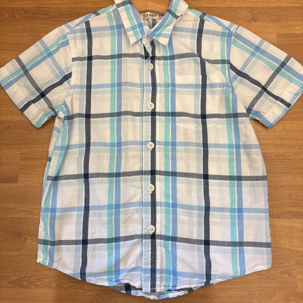 Old Navy Plaid SS Button Up - 6/7