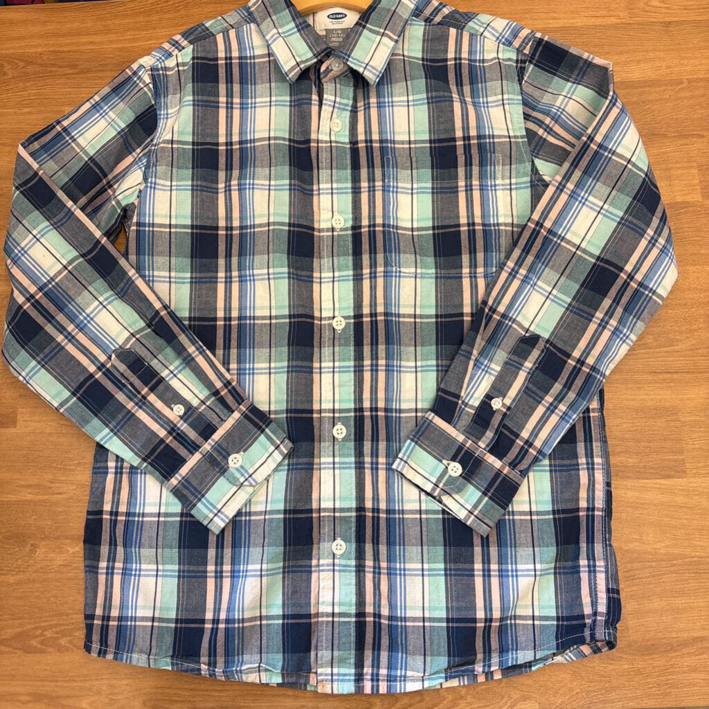 Old Navy Plaid LS Button Up - 10/12