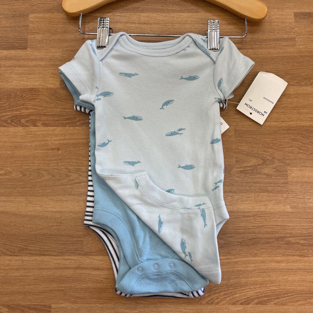 NWT Nordstrom Set of 3 SS Onesies - 3m