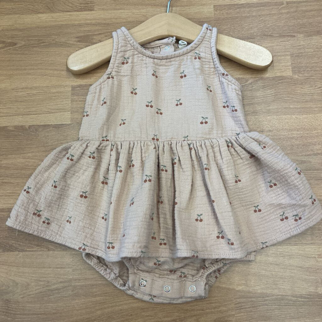 Quincy Mae Cherry Tank Dress Onesie - 12/18m