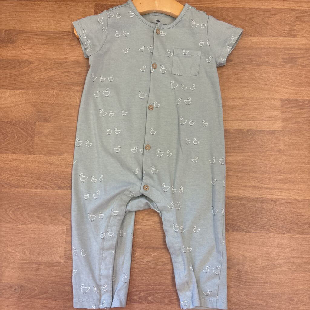 H&M Duck Button Romper - 9m