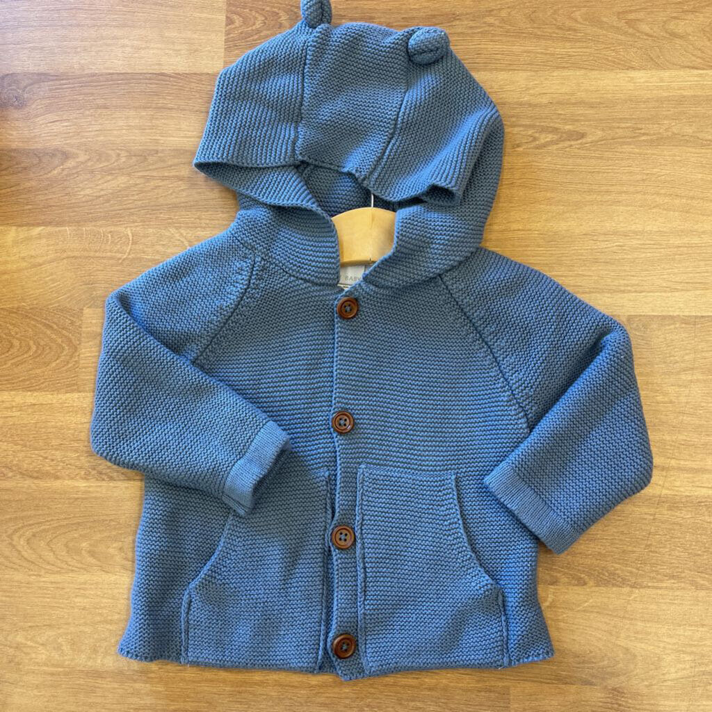 Elegant Baby Knit Hoodie Cardigan - 12m