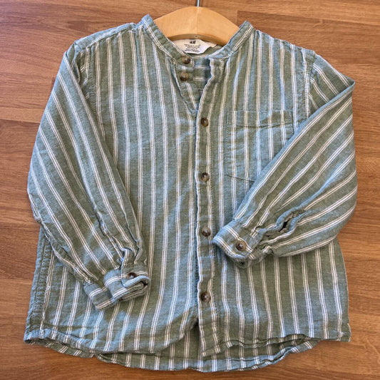 H&M Stripe LS Button Up - 3T
