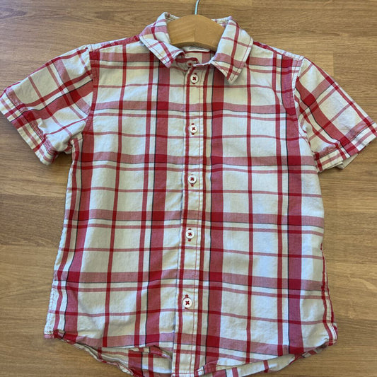 H&M Plaid SS Button Up - 4T