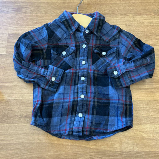 Wrangler Plaid LS Snap - 6/9m
