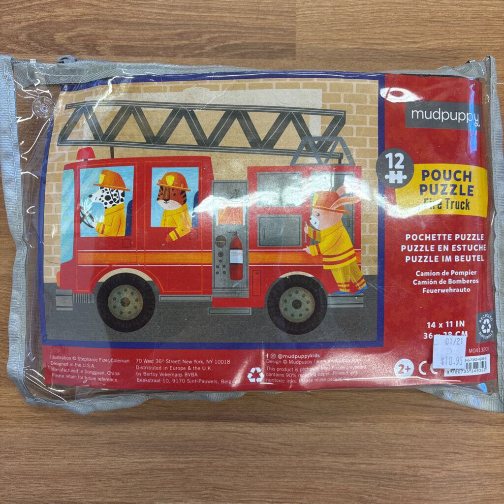 Mudpuppy Puzzle Pouch - Fire Truck