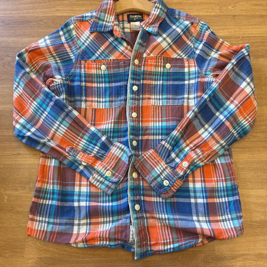 Osh Kosh Plaid LS Flannel Button Up - 12