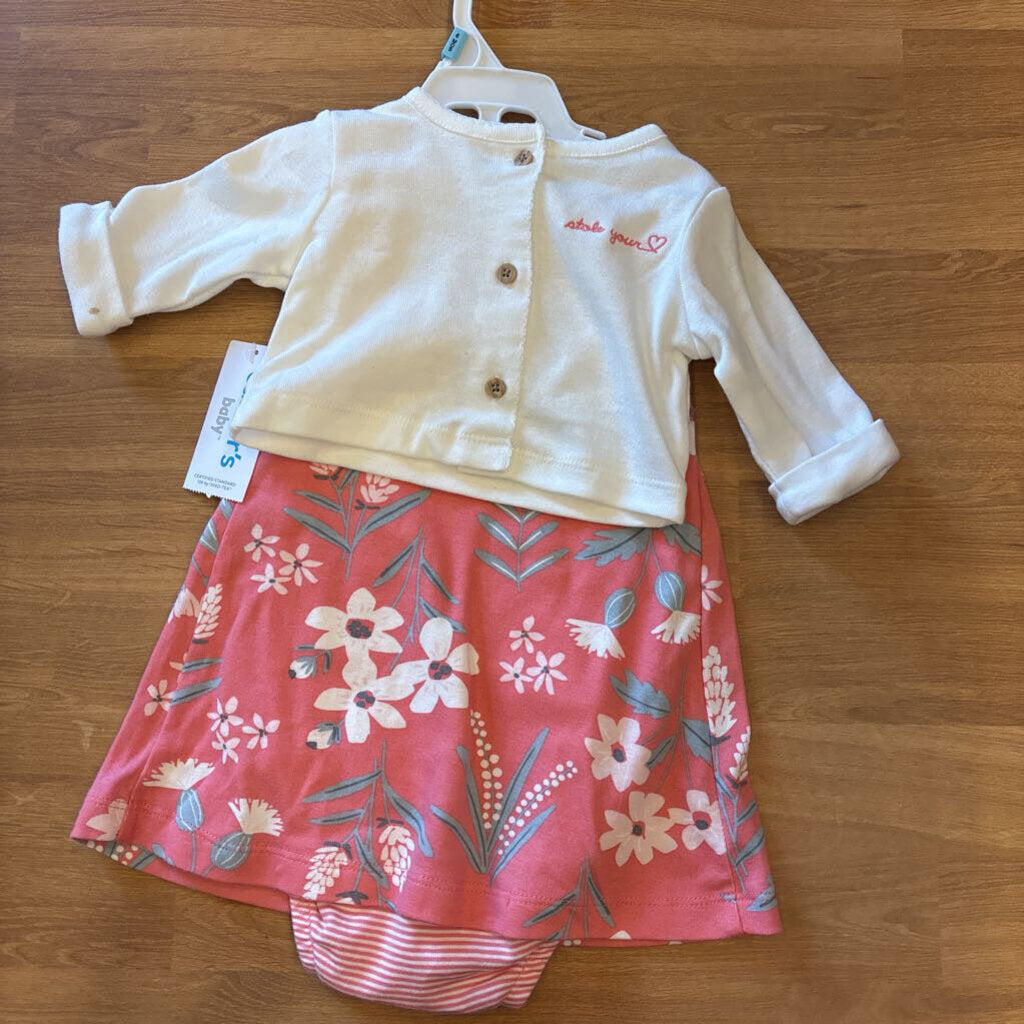 NWT Carter's Floral Dress Set - 6m
