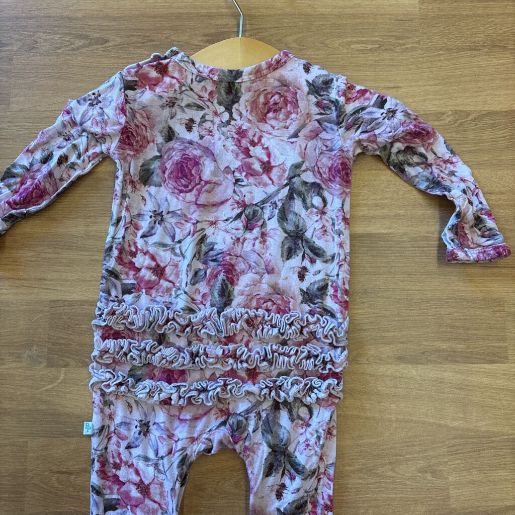 Posh Peanut Floral Romper - 6/9m