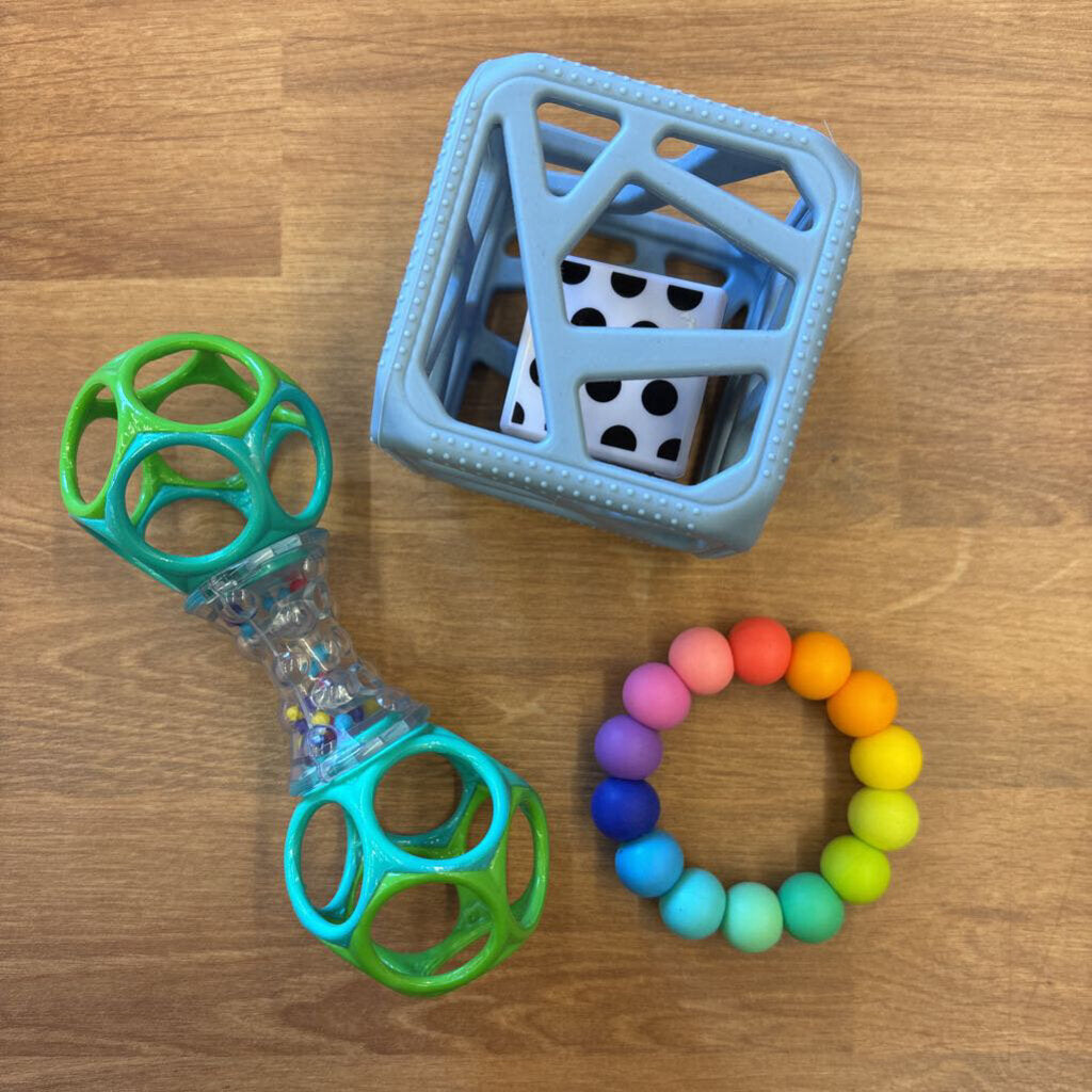 Set of 3 Silicone Rattle Teethers