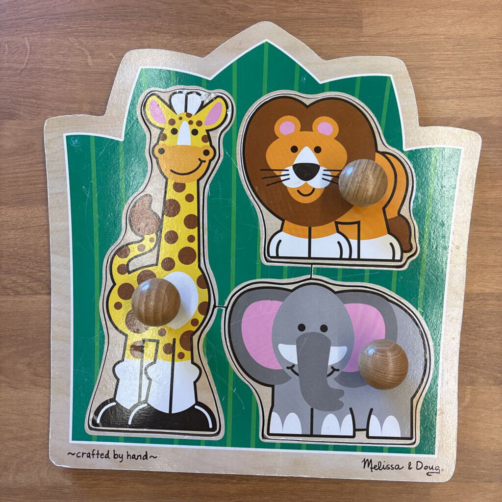 Melissa & Doug Wood Knob Puzzle - Zoo