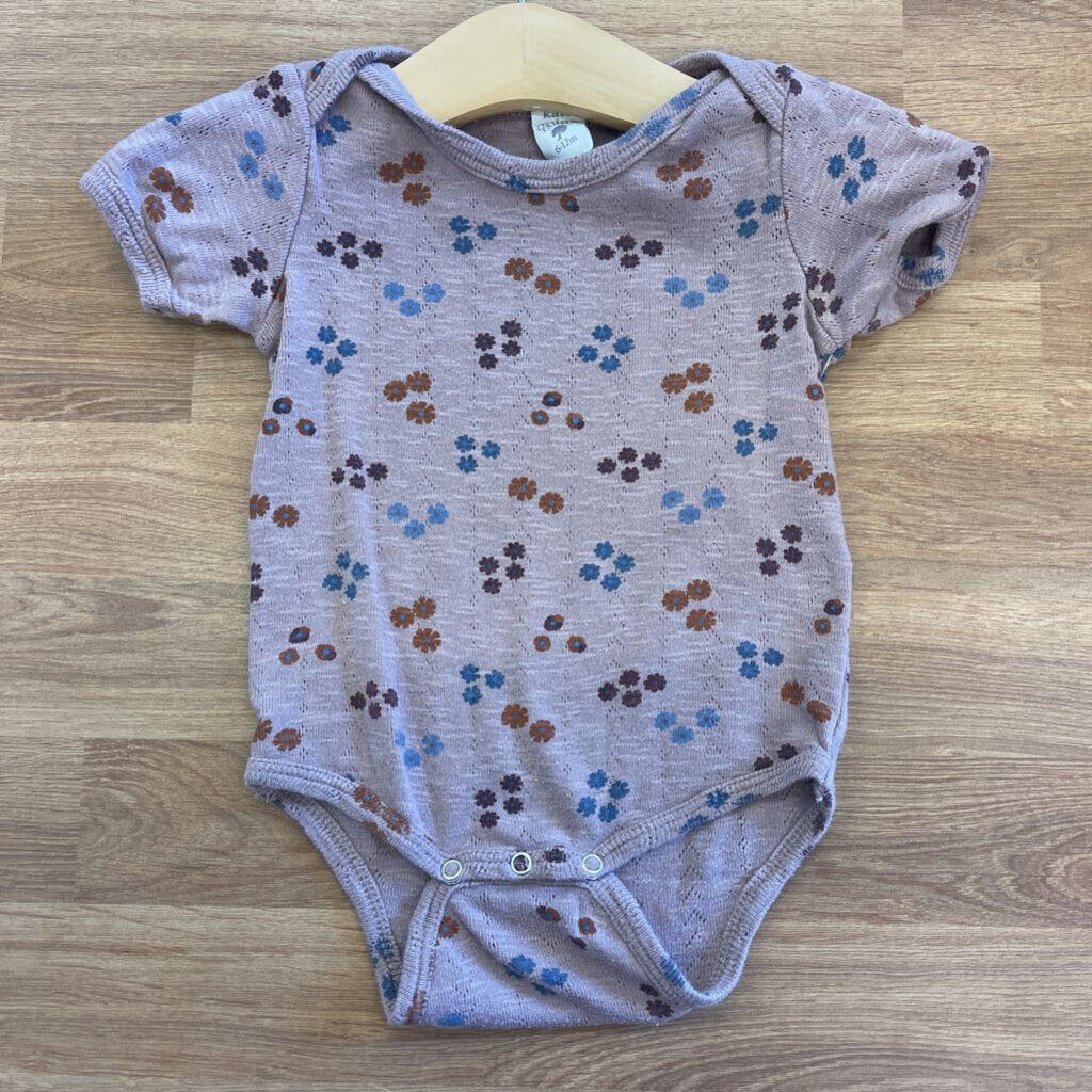 Kate Quinn Floral Pointelle SS Onesie - 6/12m