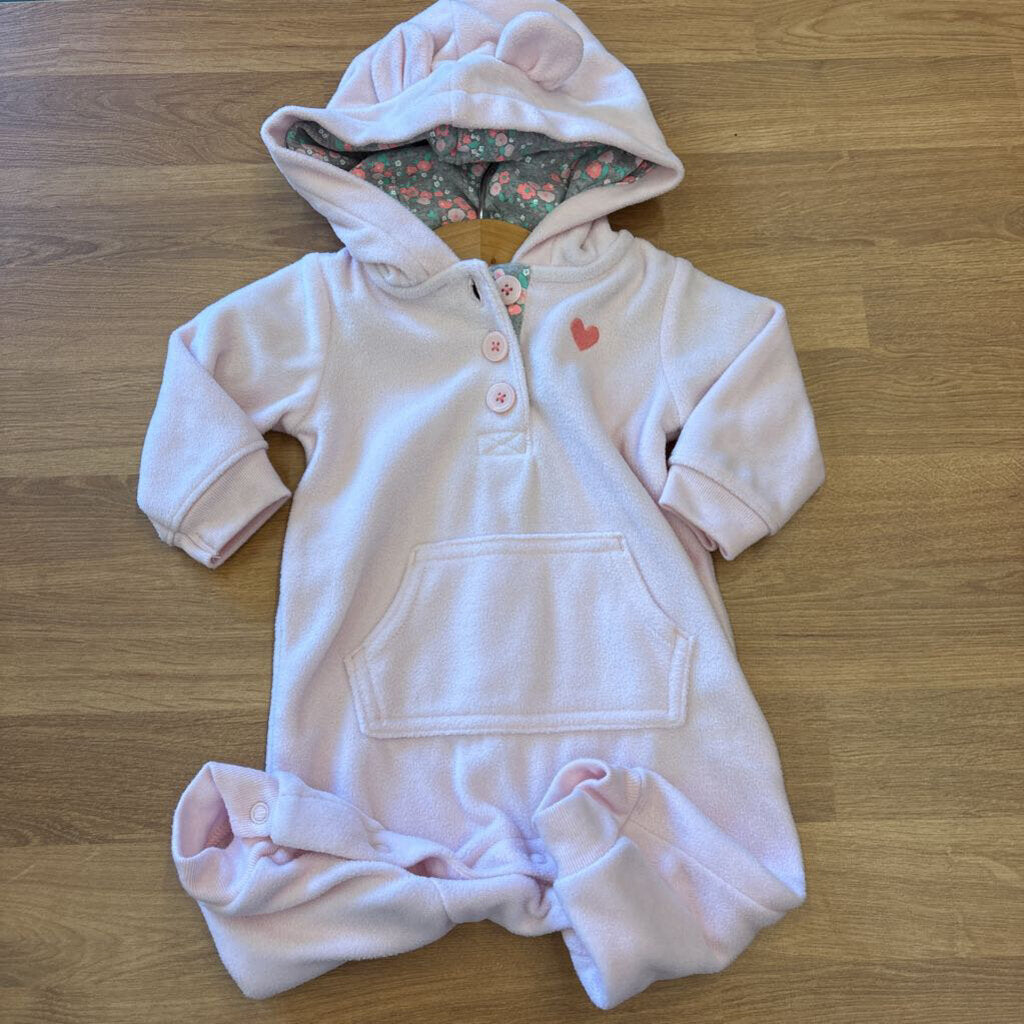 Carter's Fleece Hoodie Coverall - 3m