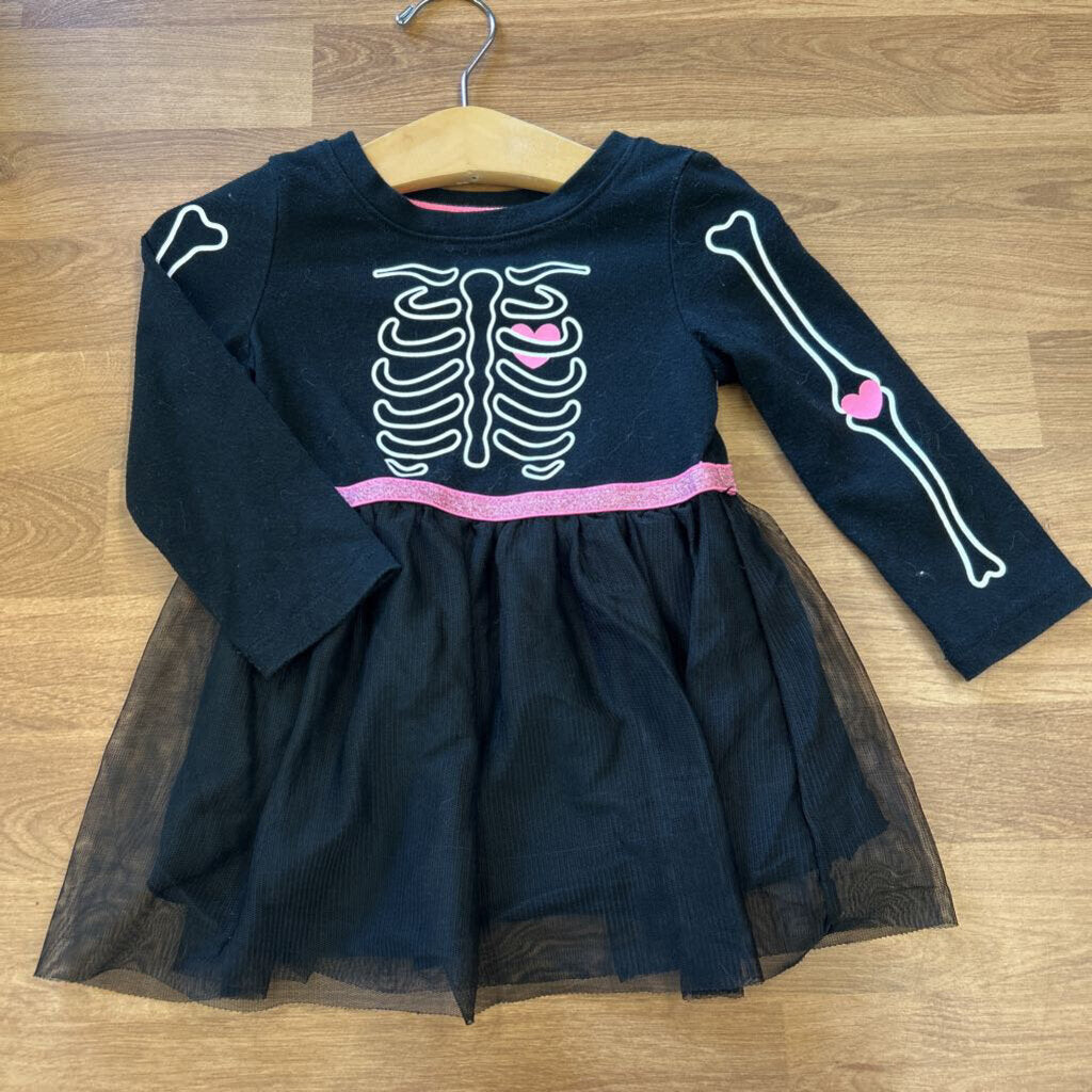 Cat & Jack Skeleton LS Tulle Dress - 18m