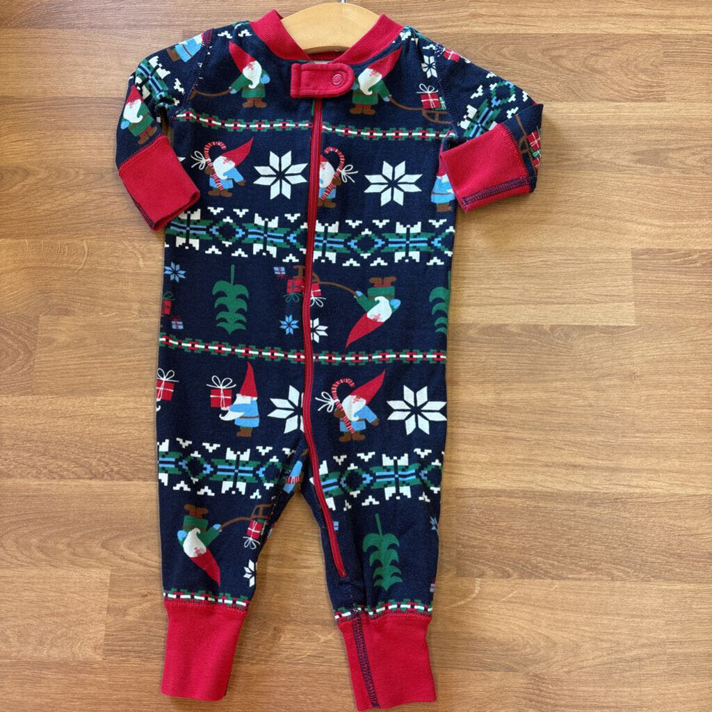 Hanna Andersson Gnome Holiday Zip Sleeper - 0/3m