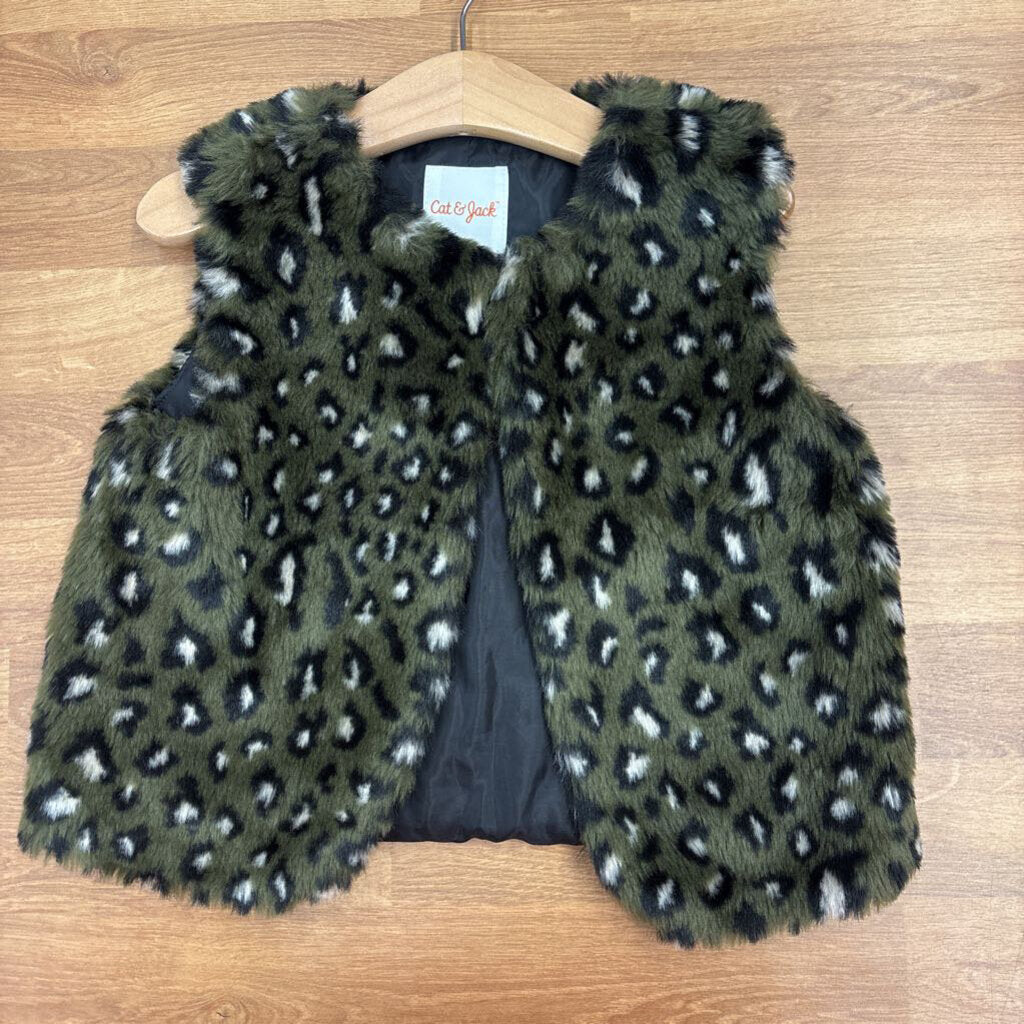 Cat & Jack Faux Fur Leopard Vest - 4T