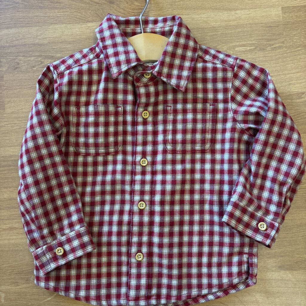 Little Planet Plaid Flannel LS Button Up - 18m