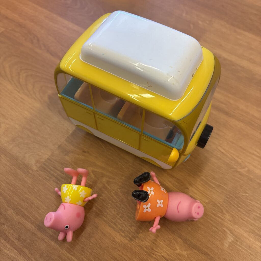 Peppa Pig Yellow Car w/ 2 Figures