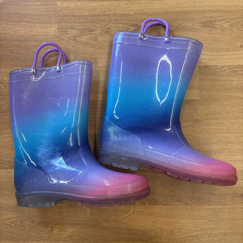 Purple Tie Dye Rain Boots - 1
