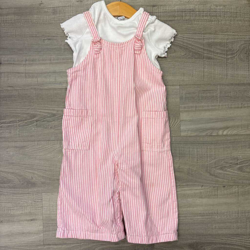 Old Navy Stripe Overall / SS Tee Set - 18/24m