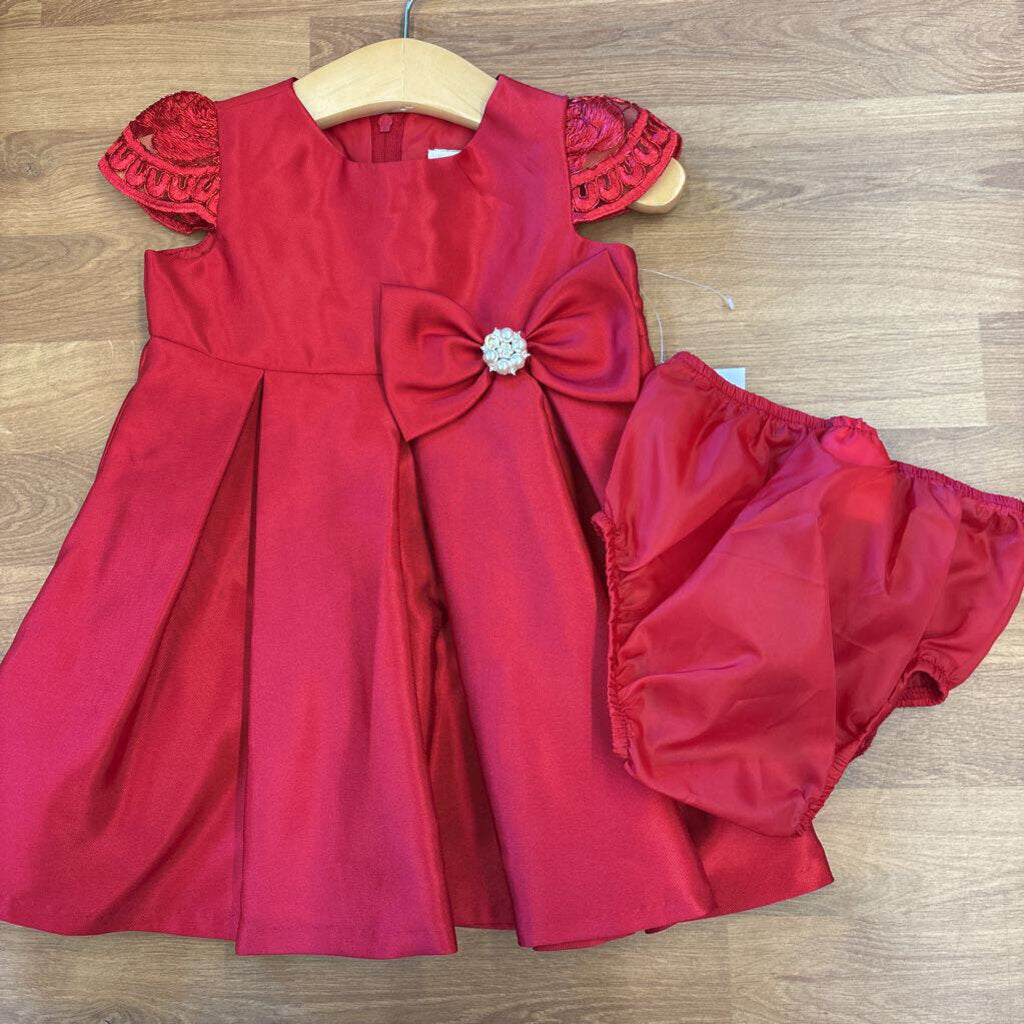 NWT Rare Editions Holiday SS Dress w/ Bloomers - 18m