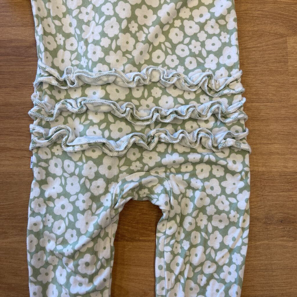 Harp Angel Bamboo Floral Zip Ruffle Sleeper - NB