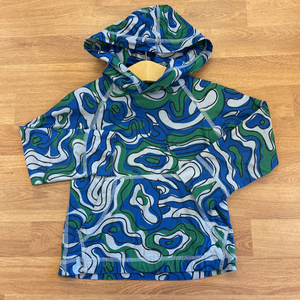 Hanna Andersson Swirl Active LS Hoodie Tee - 2T