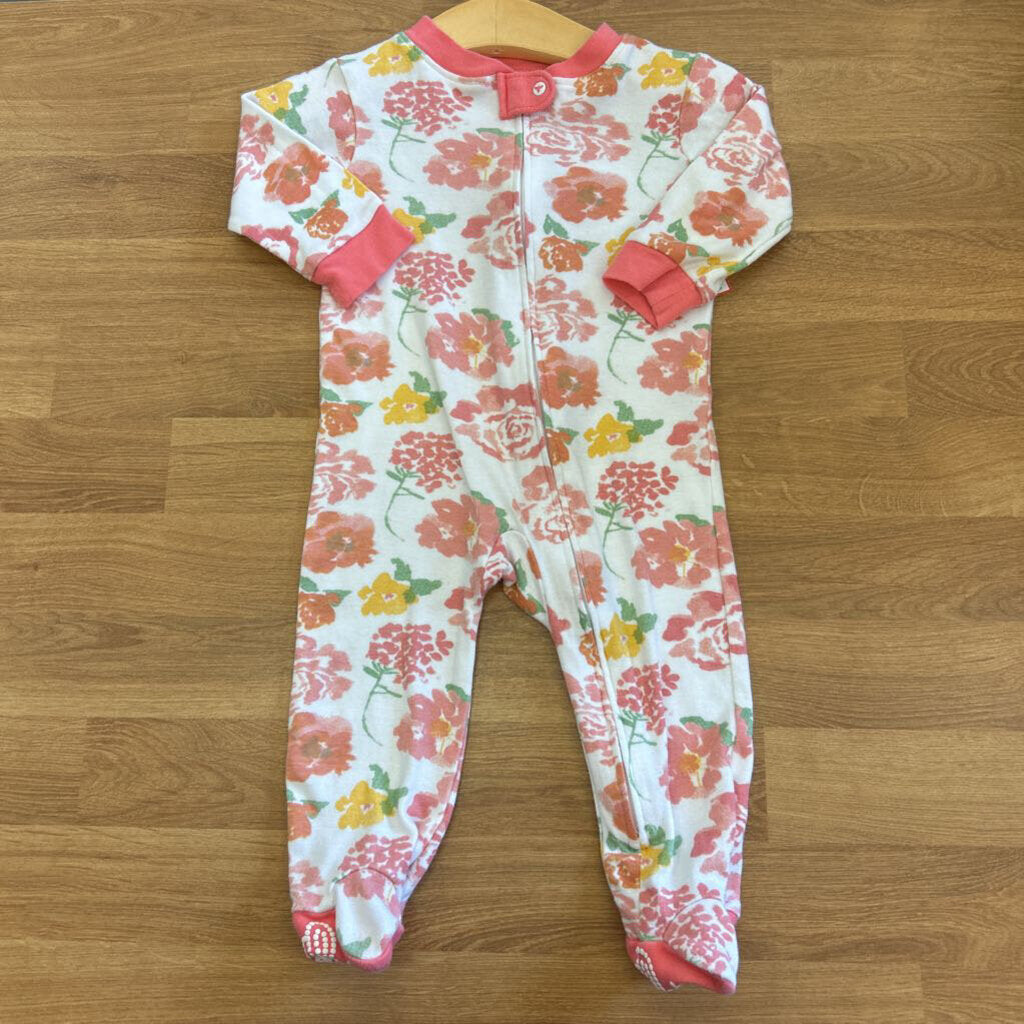 Burt's Bees Floral Zip Sleeper - 3/6m