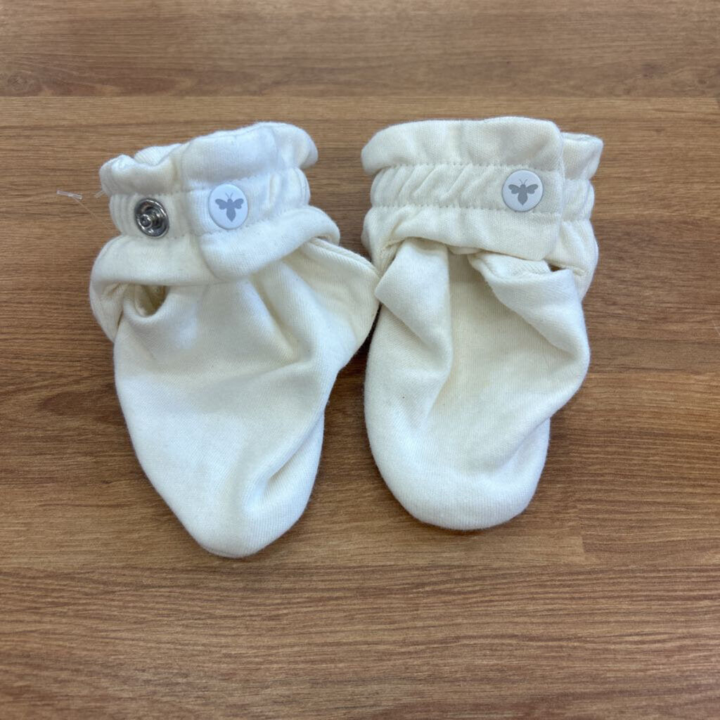 Burt's Bees Booties - Cream 3/6m