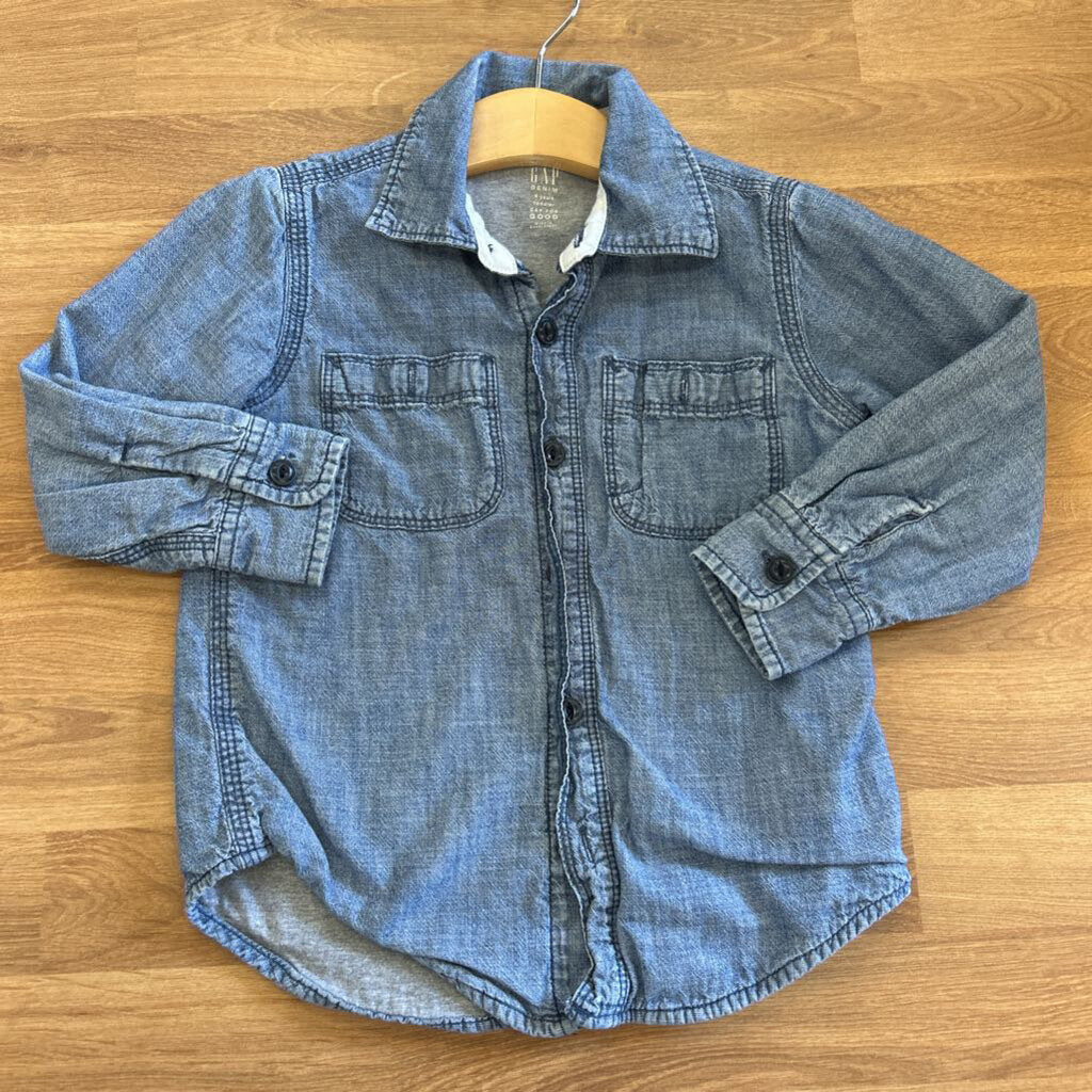 Baby Gap Chambray LS Button Up - 4