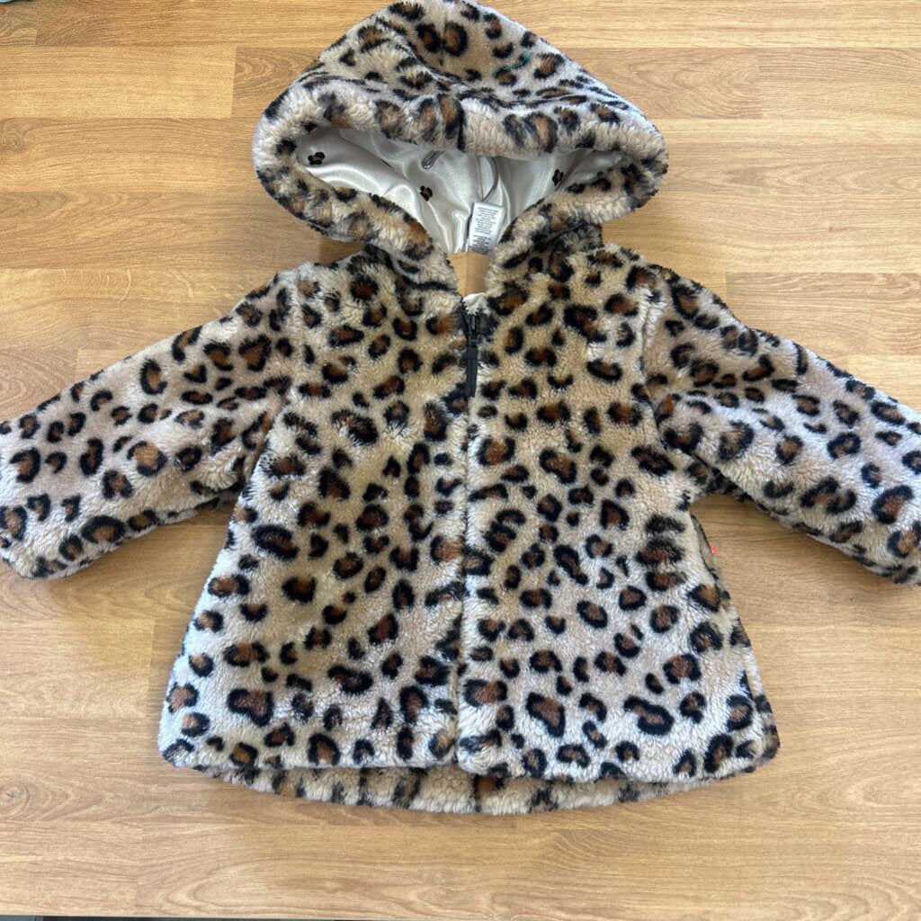 Little Me Leopard Furry Jacket - 12m