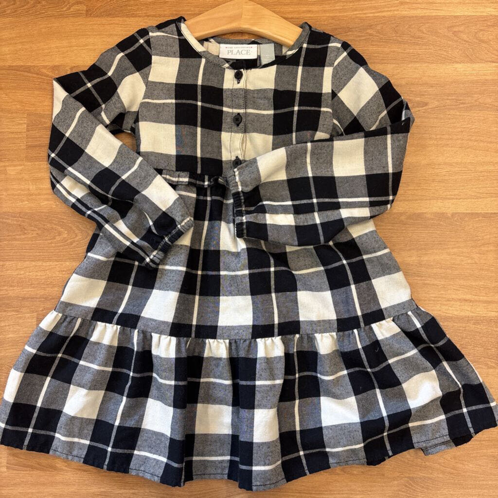 Children's Place Plaid LS Dress - 4T