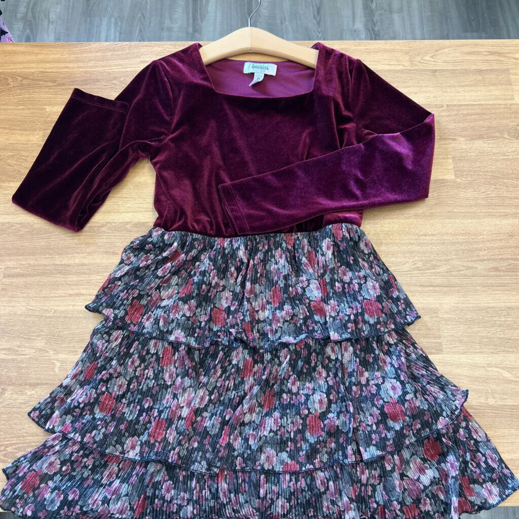Speechless Kids Velvet Floral Party Dress - 10
