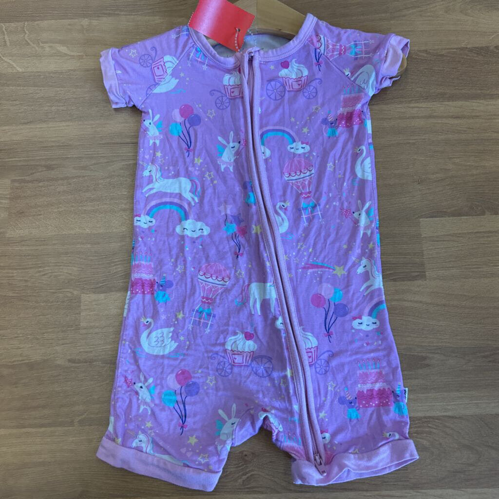 Little Sleepies Bamboo Unicorn Short Zip Sleeper - 12/18m