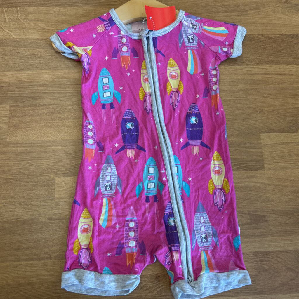 Little Sleepies Bamboo Space Short Zip Sleeper - 12/18m