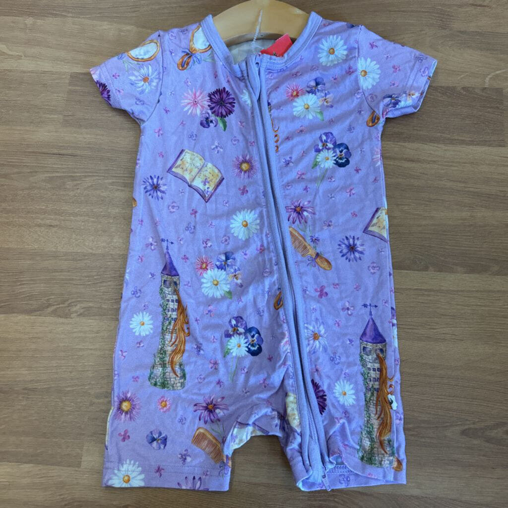 Little Crowns & Capes Bamboo Rapunzel Short Zip Sleeper - 12/18m