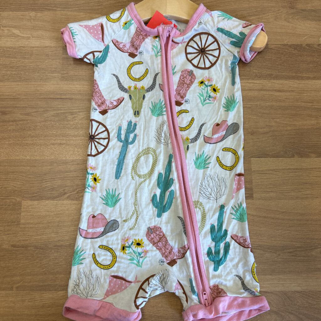 Little Sleepies Bamboo Western Short Zip Sleeper - 12/18m