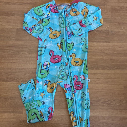 Bums & Roses Bamboo Floatie Zip Sleeper - 12/18m