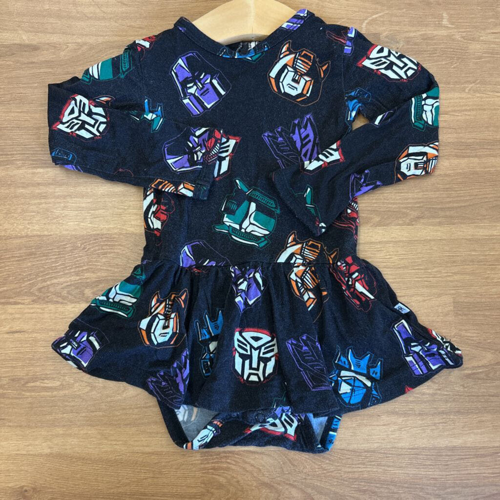 Bums & Roses Bamboo Transformers LS Twirl Bodysuit (wash wear) - 6/12m