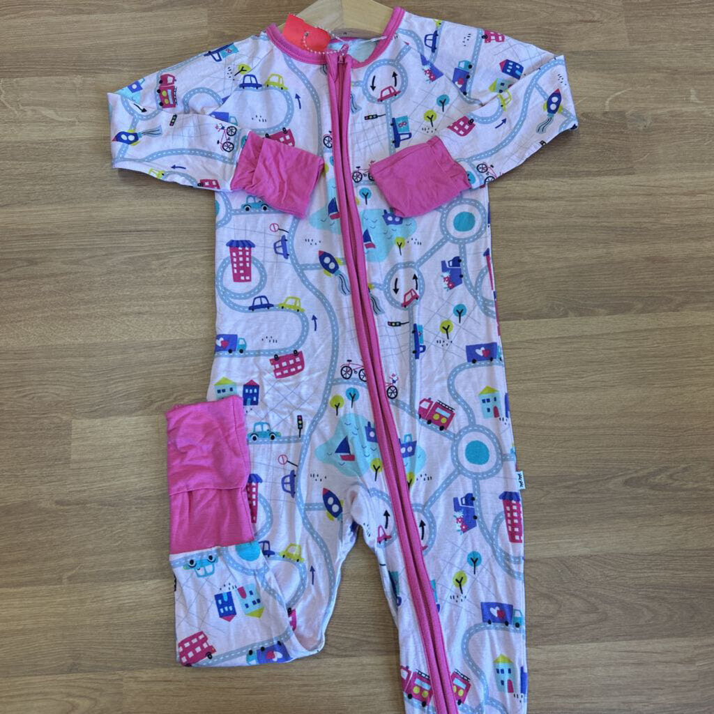 Little Sleepies Bamboo Cars Zip Sleeper - 12/18m