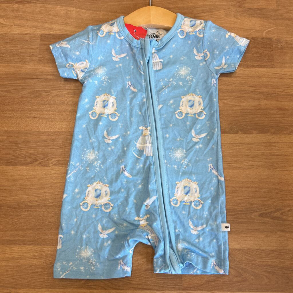 Little Crowns & Capes Bamboo Cinderella Short Zip Sleeper - 12/18m