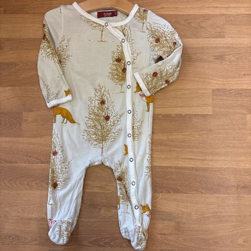 Milkbarn Bamboo Fox Snap Sleeper (wash wear) - 6/9m