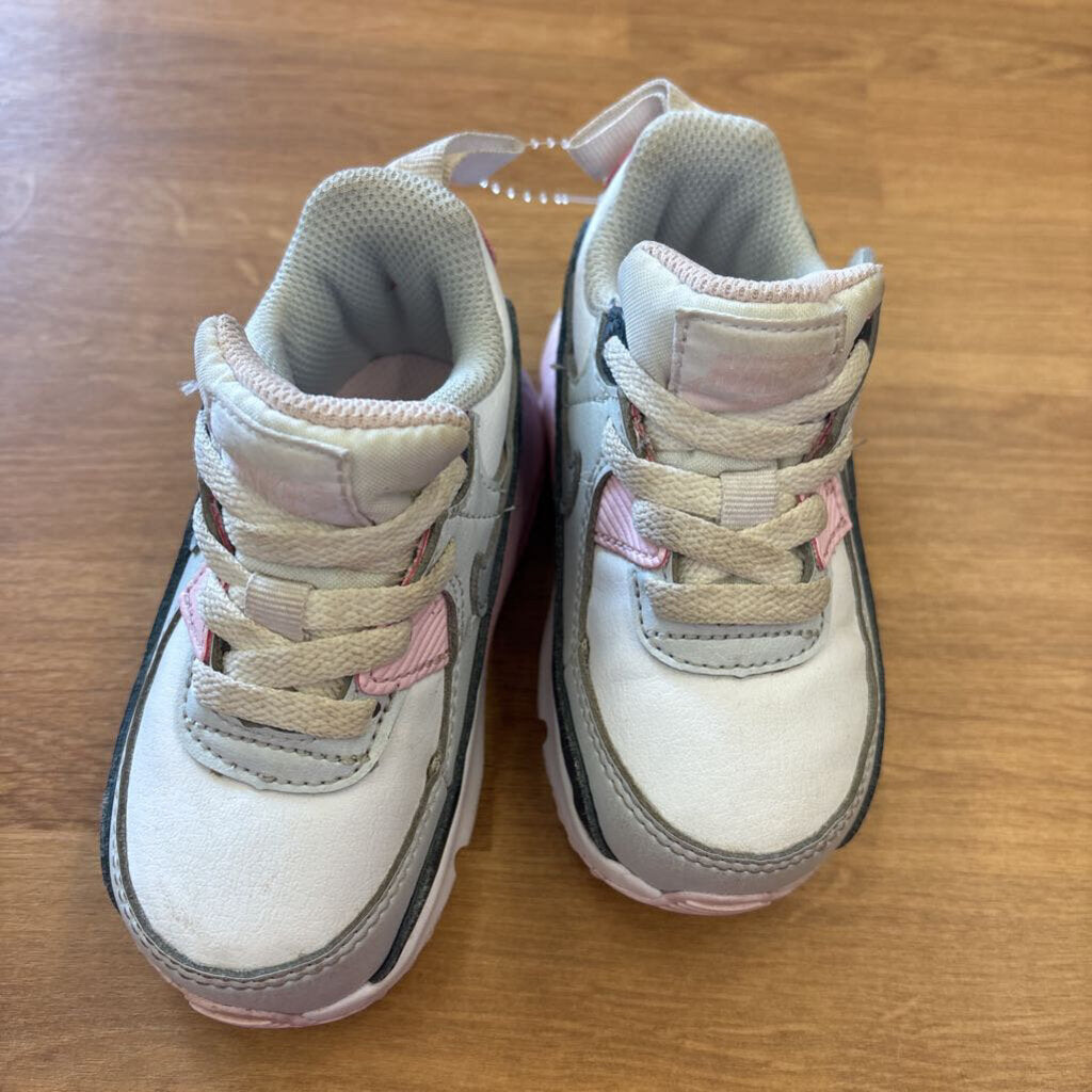 Nike White/Pink Air Max Sneakers - 6