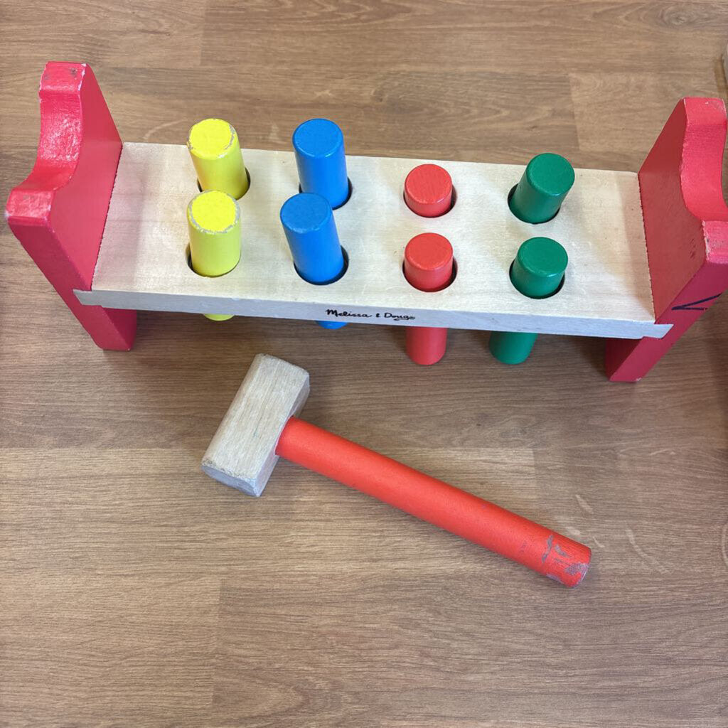 Melissa & Doug Wood Peg/Hammer Toy (wear)
