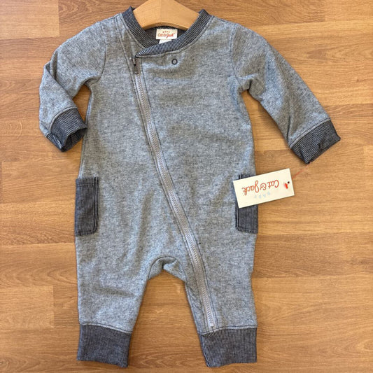 NWT Cat & Jack Motto Zip Romper - 0/3m