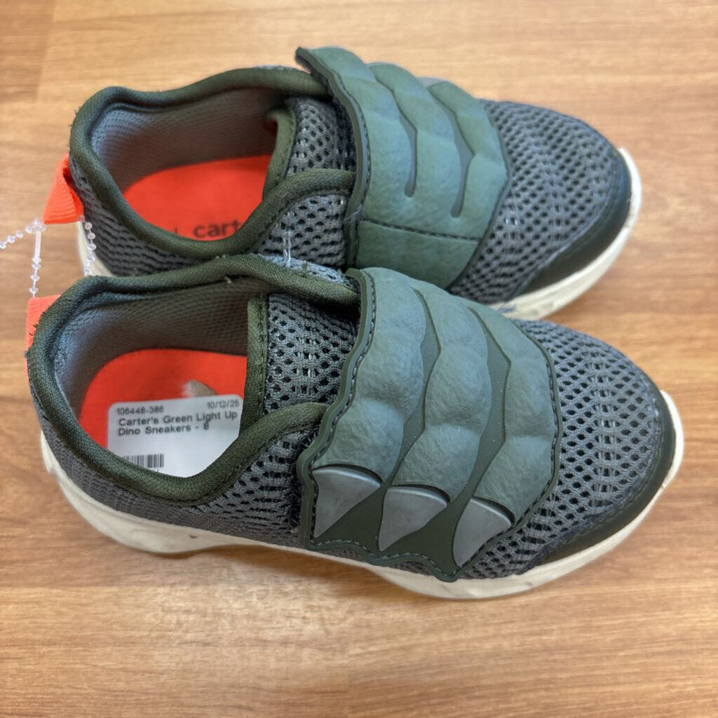Carter's Green Light Up Dino Sneakers - 8