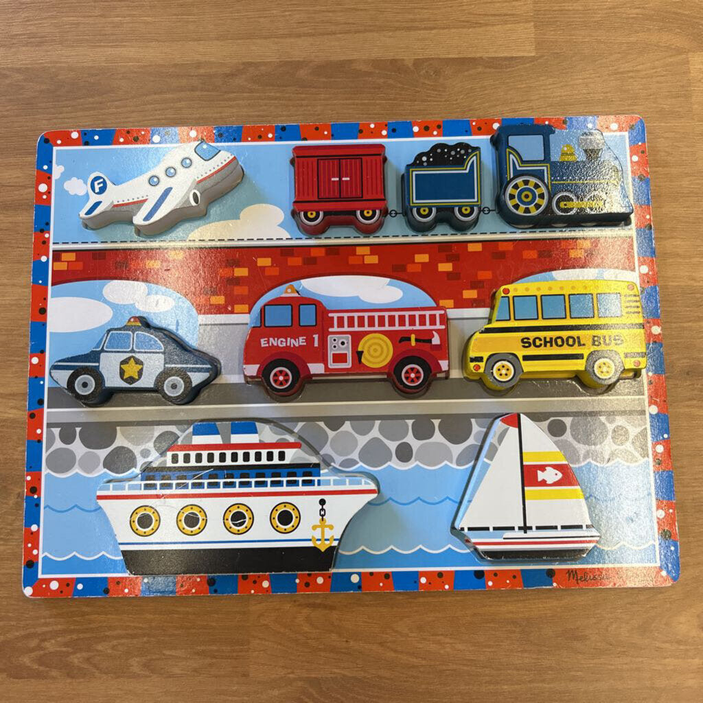 Melissa & Doug Vehicles Wood Puzzle