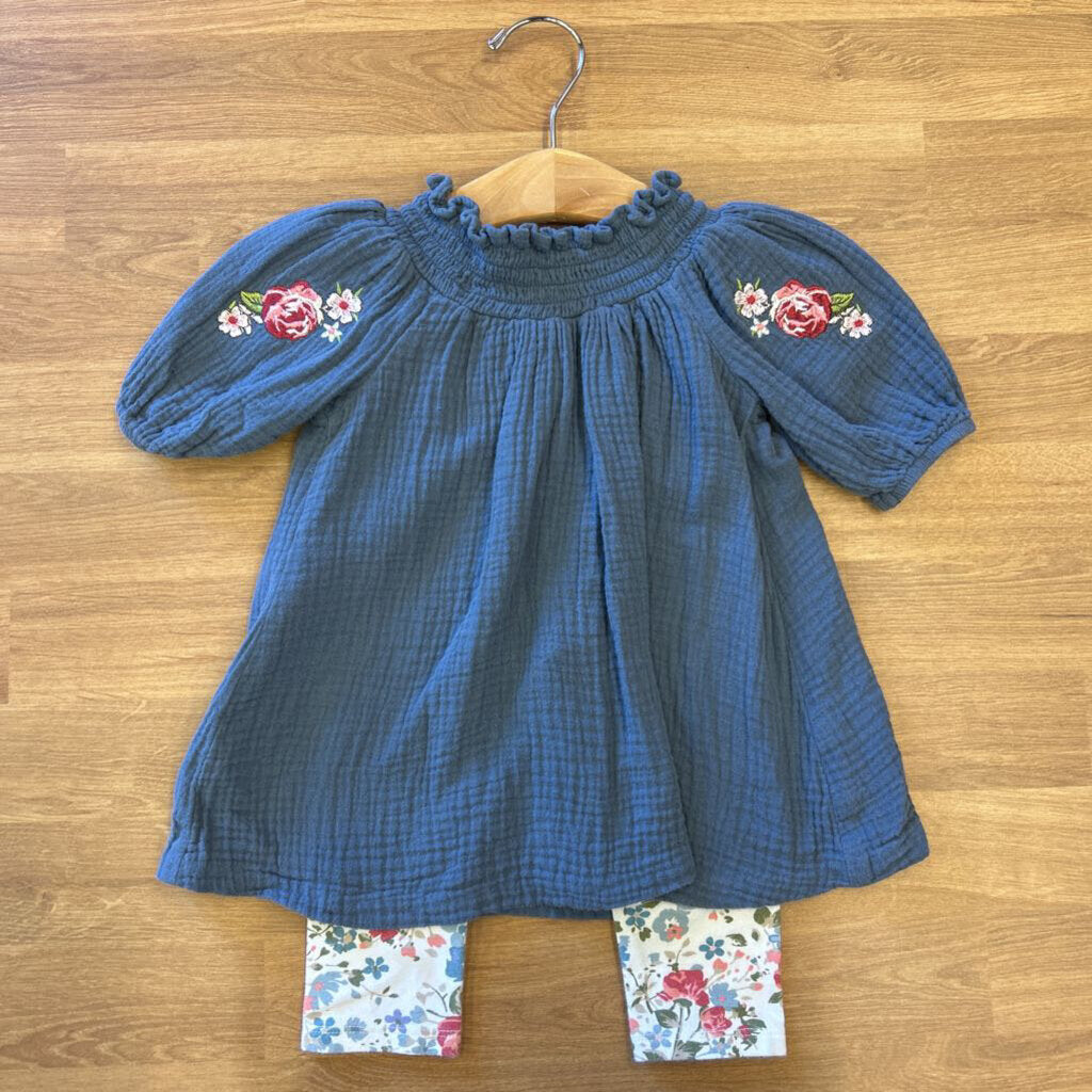 Bonnie Baby Linen / Floral Two Pc Set - 12m