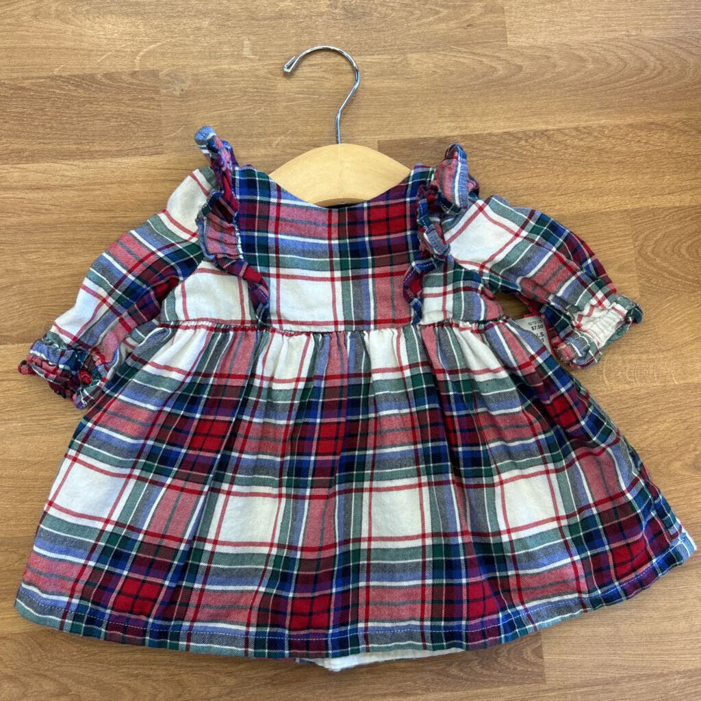 Baby Gap Plaid LS Dress - 0/3m