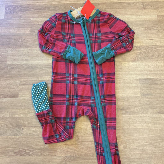 Angel Dear Bamboo Plaid Zip Sleeper (wash wear) - 6/12m